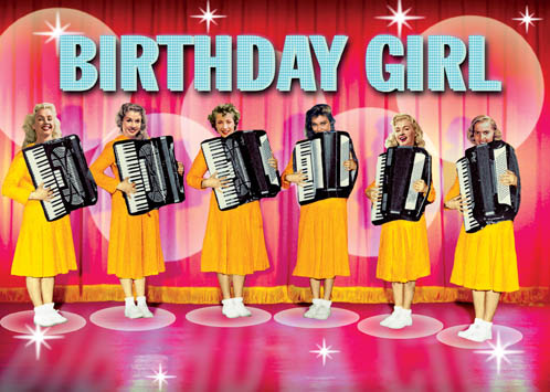 AB16 - Happy Birthday Accordion Girls Greeting Card by Max Hernn AB16 - Happy Birthday Accordion Girls Greeting Card by Max Hernn
